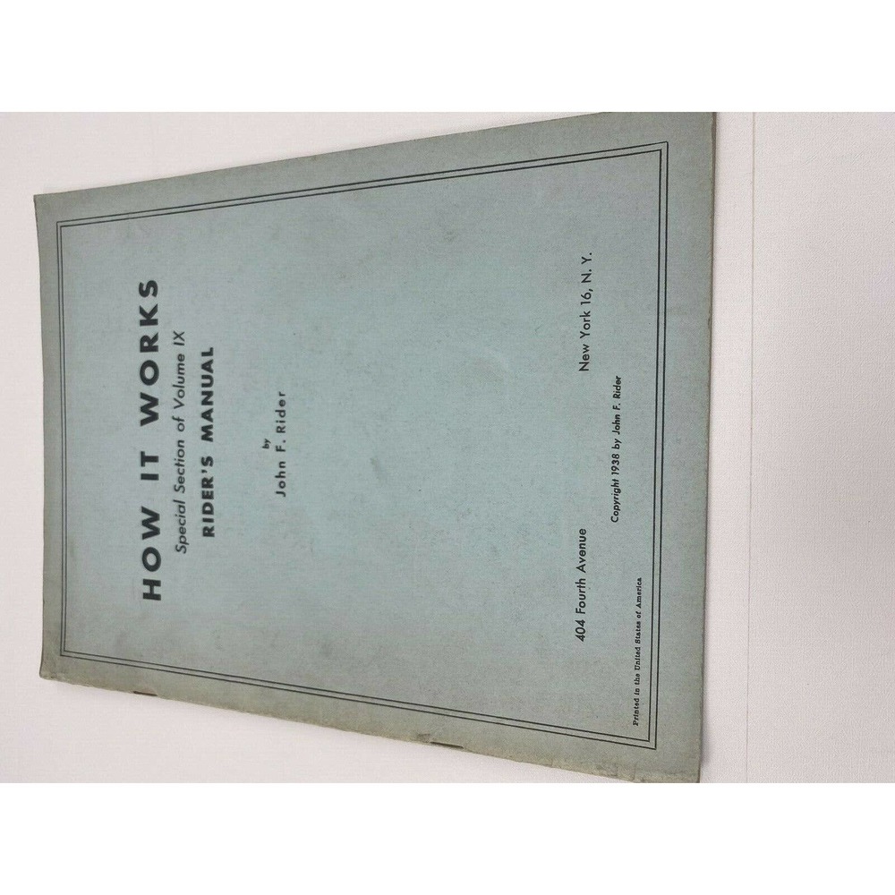 1938 How it Works Rider's Volume Special Section IX RADIO ALIGNMENT Manual - Picture 10 of 11